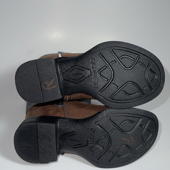 Old West Kids Boots in Brown and Blue - Picture 5 of 8